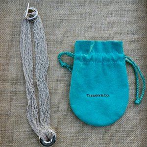 Tiffany & Co Sterling Silver Multi Strand Chain Toggle Necklace